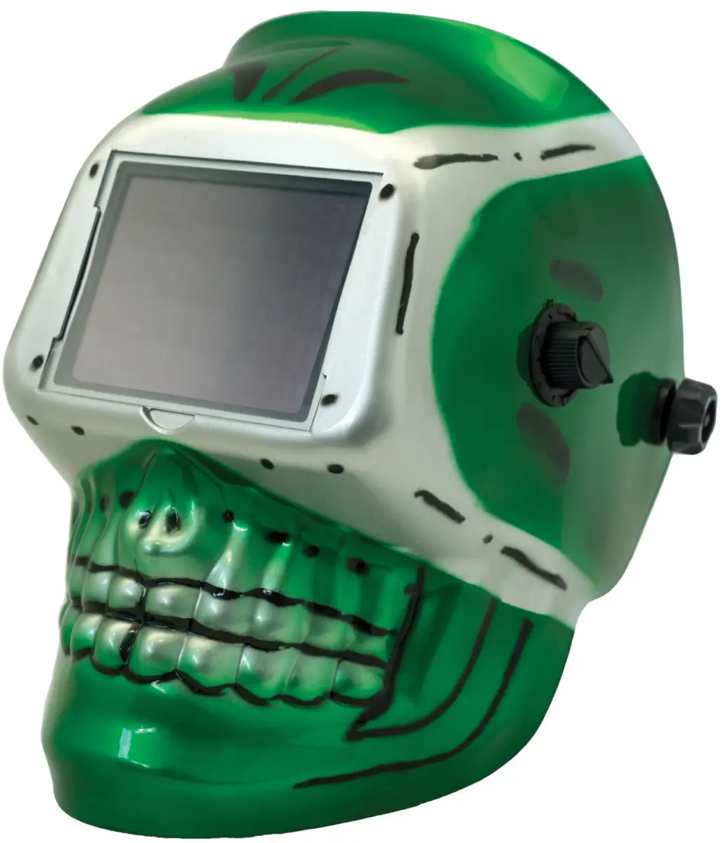 Welding Helmet (Skull Version) Green; Automatic