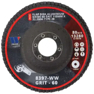 Flap Disk, Type 29, Aluminum Oxide 60 Grit Ø115 mm (200 per Box)