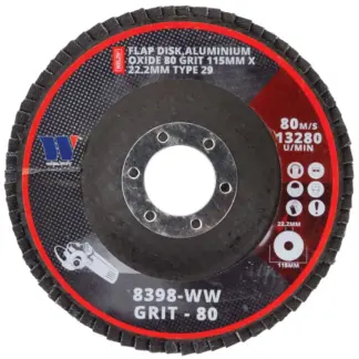 Flap Disk, Type 29, Aluminum Oxide 80 Grit Ø115 mm (200 per Box)