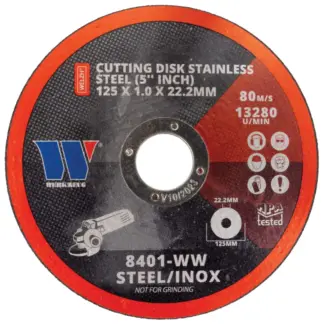 Cutting Disk For Stainless Steel 125x 1.0 x 22.2 mm (5'' inch) WerkConnect? (400 per box)