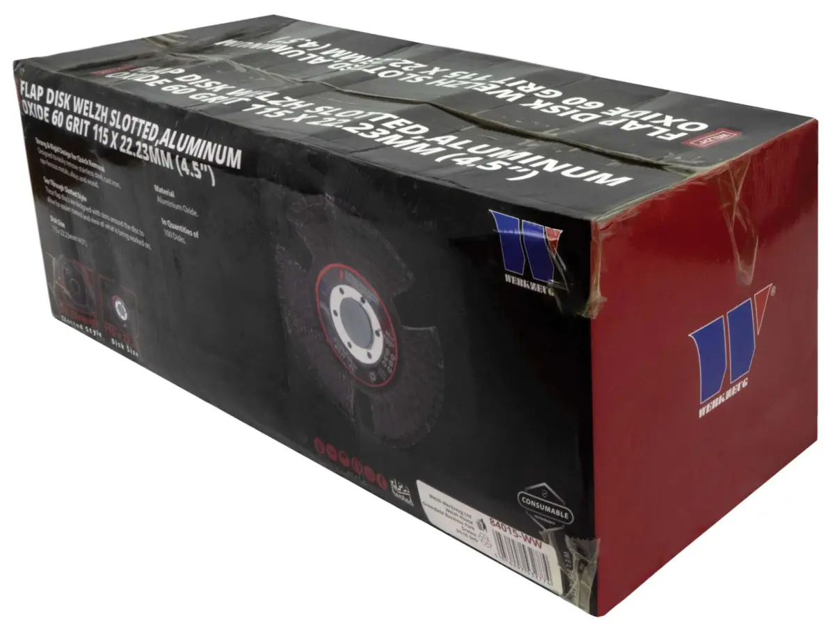 Flap Disk Welzh Slotted, Aluminum Oxide 60 Grit ;115 mm (20 per Box) - Image 2