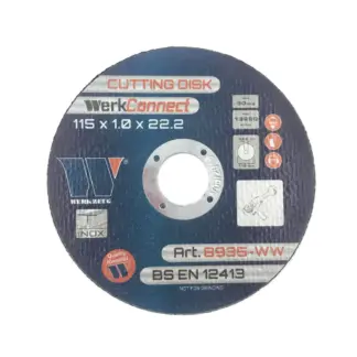 Cutting Disk For Stainless Steel 115 x 1.0 x 22.2 mm (4 1/2'' Inch) WerkConnect? (400 per box)