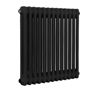 Baridi Horizontal Traditional 2 Column Radiator 600 x 607mm – Black [DH362]
