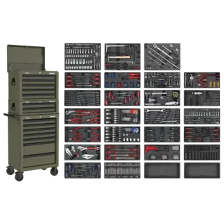 Superline PRO® Tool Chest Combination 14 Drawer with 1179pc Tool Kit - Khaki [SPTKCOMBO1]