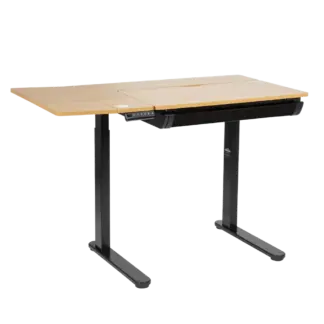 Dellonda Single Motor Ultra-Quiet Electric Adjustable Drawing Table with 40° Tilt, Drawer & Side Table [DH71]