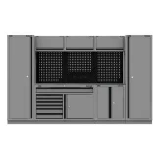 Superline PRO® Black Edition Storage System with Stainless Steel Worktop 3.24m [APMSBESTACK05SS]