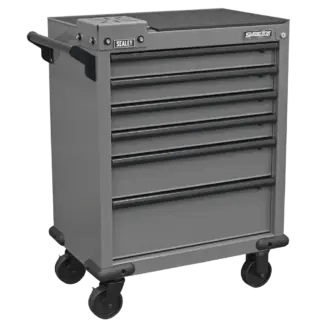 Superline PRO® Rollcab 6 Drawer with Vice Base - Grey/Black [APMWS2]