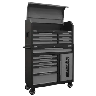 Superline Pro® Topchest & Rollcab Combination 12 Drawer & 1 Door Cupboard - Grey [AP1080GR]