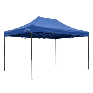 Dellonda Premium 3 x 4.5m Pop-Up Gazebo, Heavy Duty, PVC Coated, Water-Resistant Fabric, Supplied with Carry Bag, Rope, Stakes & Weight Bags - Blue Canopy [DG135]
