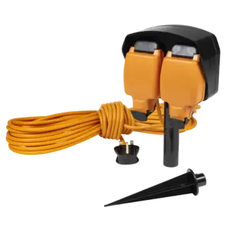 15m Weatherproof Extension Lead & Ground Spike 2 x 230V [GCR15S]