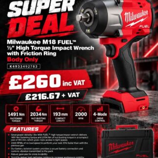 Milwaukee M18 FUEL 1/2" High Torque Impact Wrench with Friction Ring (Body Only)