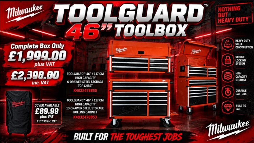 Milwaukee TOOLGUARD 46" Toolbox - Top Chest & Rolling Cabinet